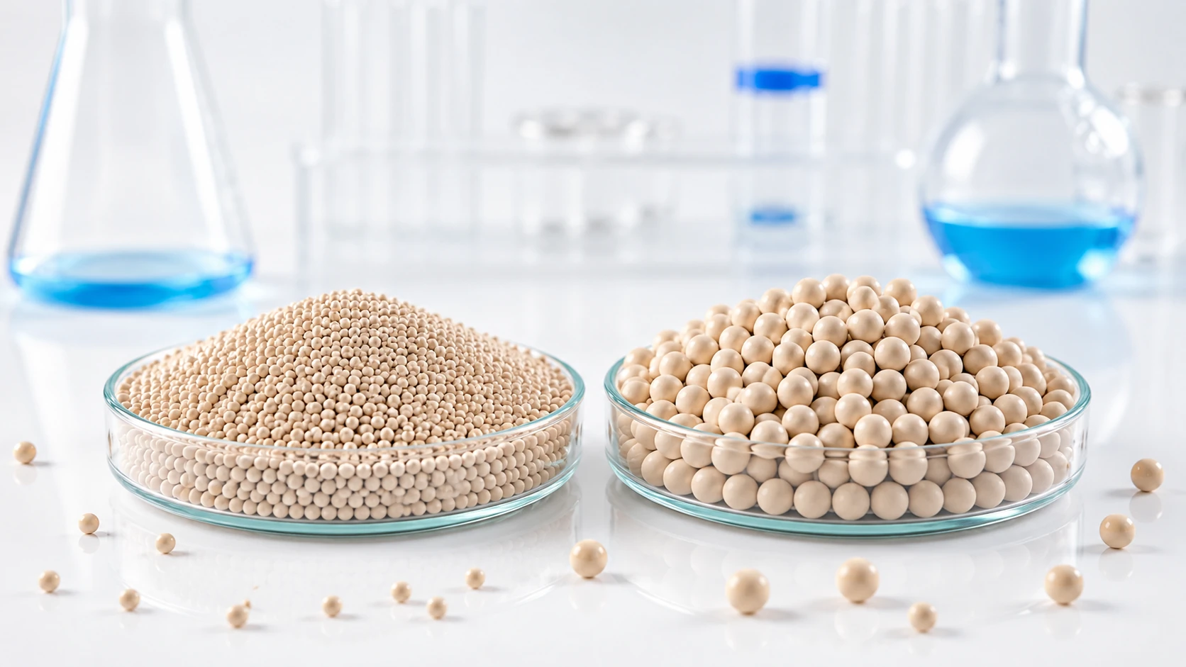 Different bead sizes of 3A molecular sieve
