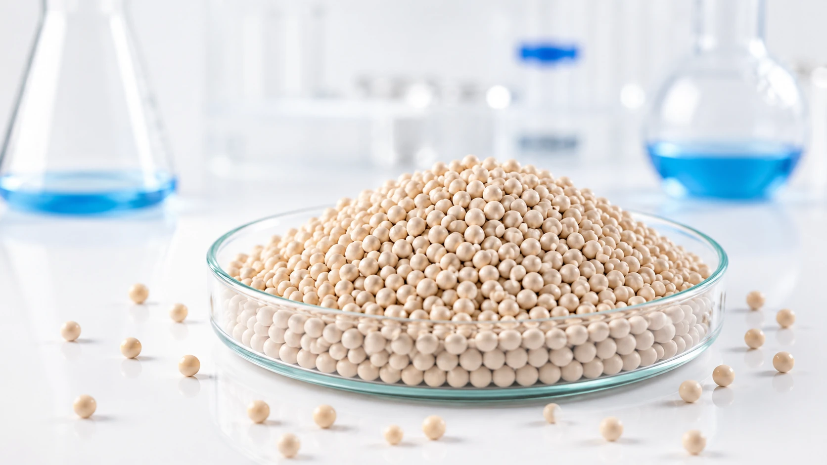 3A molecular sieve beads in a clean laboratory product setting