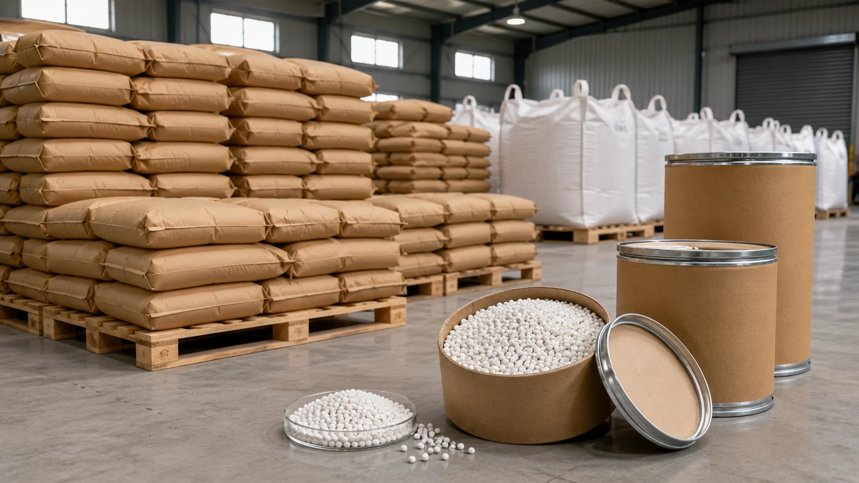 activated alumina adsorbent packaging in bags drums and jumbo bags