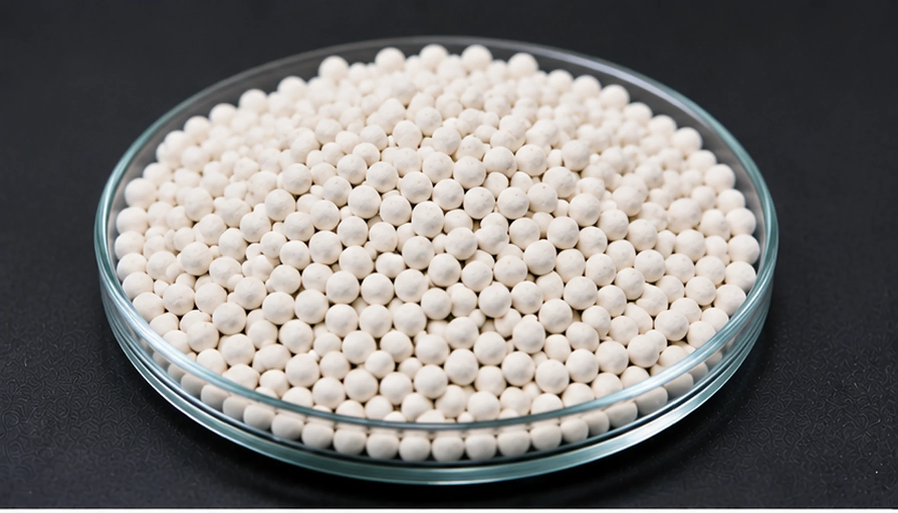 Activated alumina beads product display for industrial adsorption applications