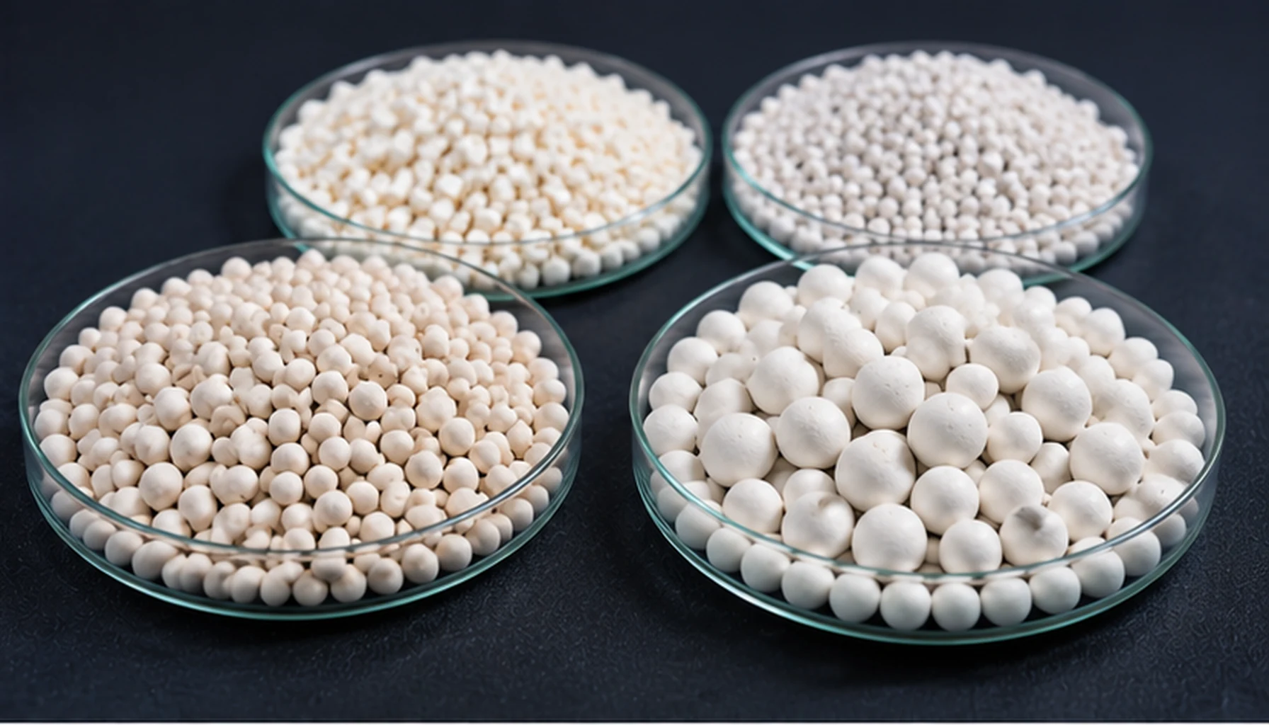 Ceramic and activated alumina support media display for reactor loading