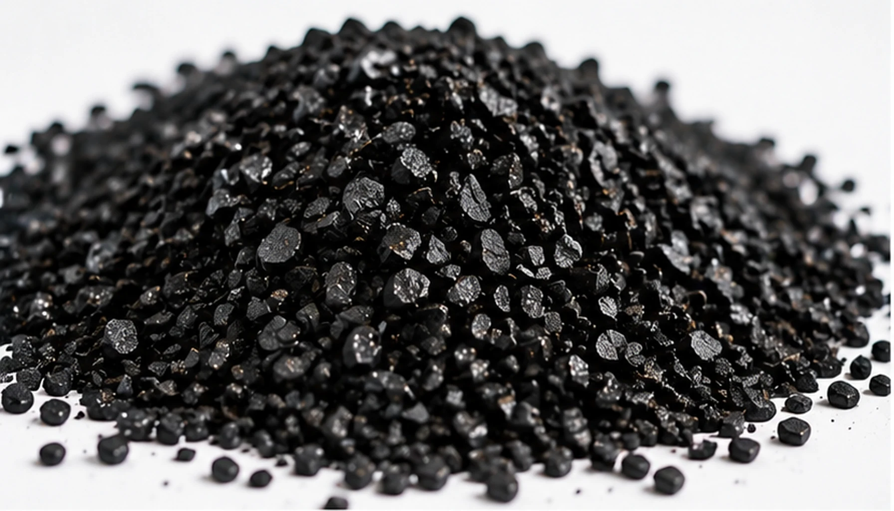 Granular activated carbon product closeup for fixed bed adsorption