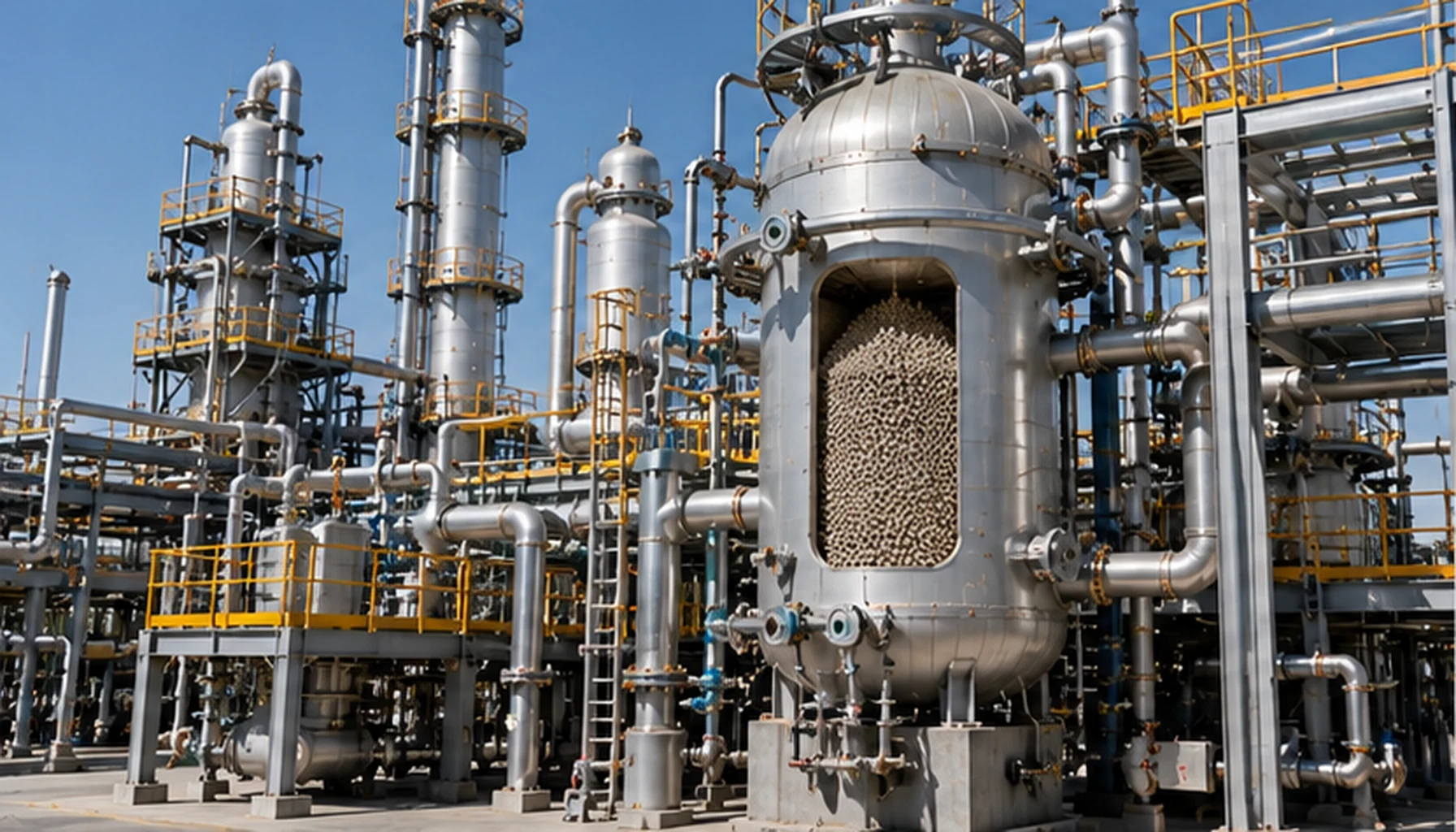 Industrial reactor and catalyst bed system using activated alumina catalyst carrier