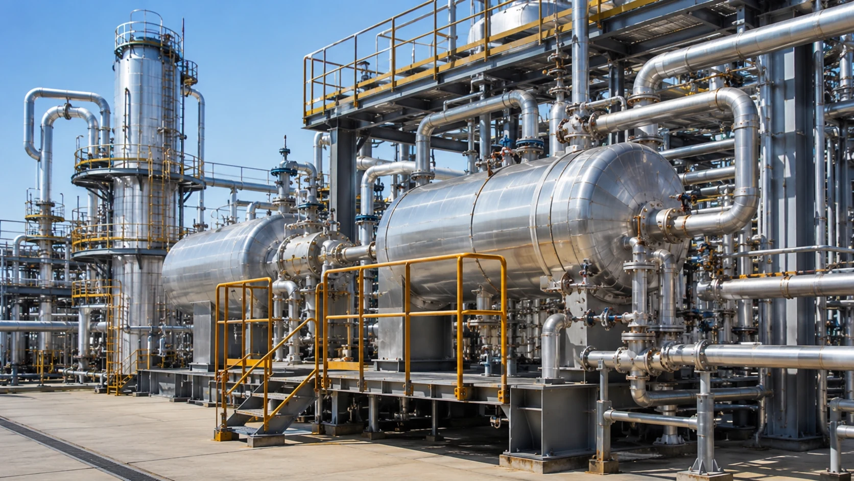 Industrial reactor and process vessel exterior for inert ceramic balls support media applications