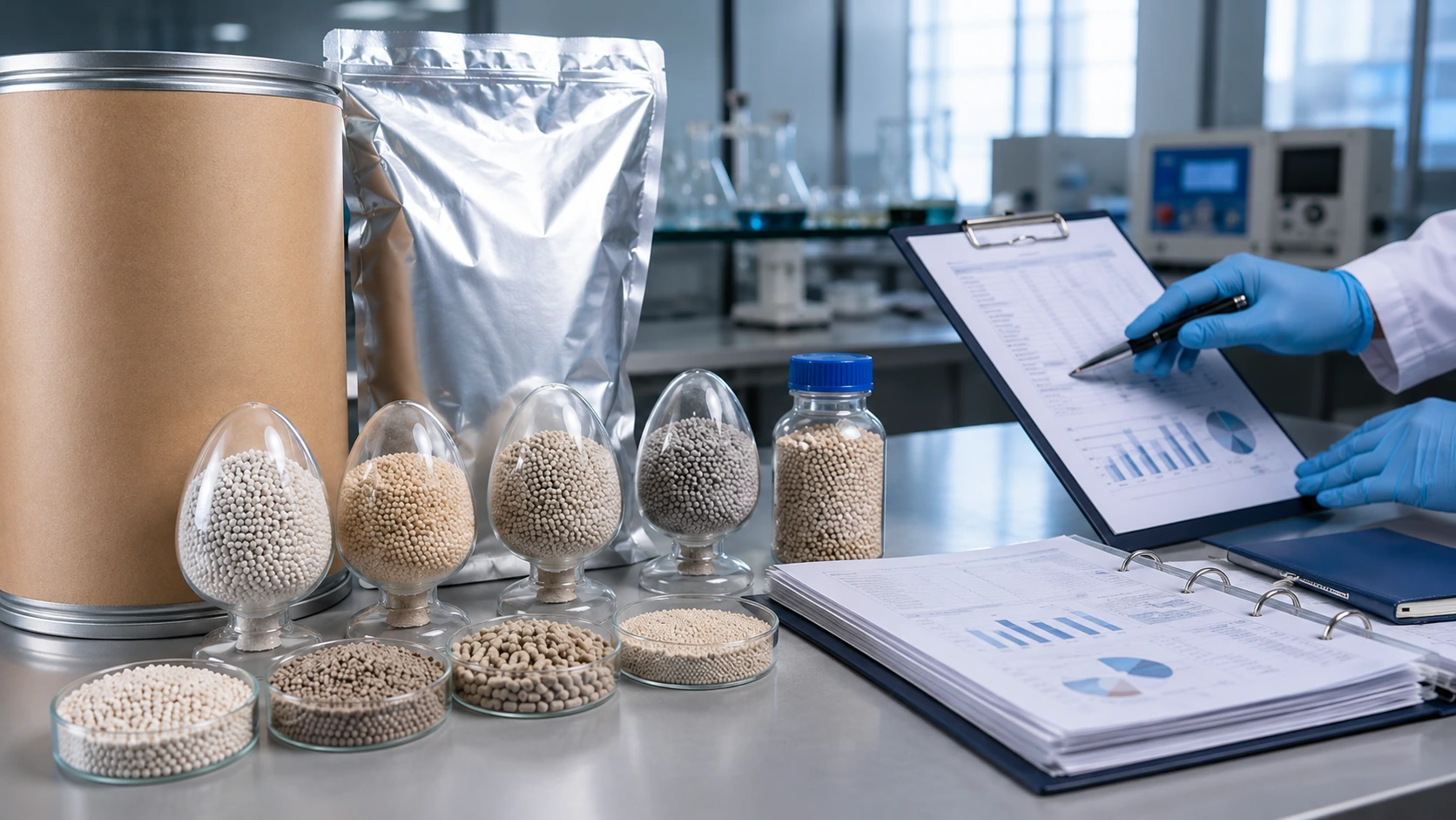 Laboratory review of molecular sieve samples packaging and technical documents