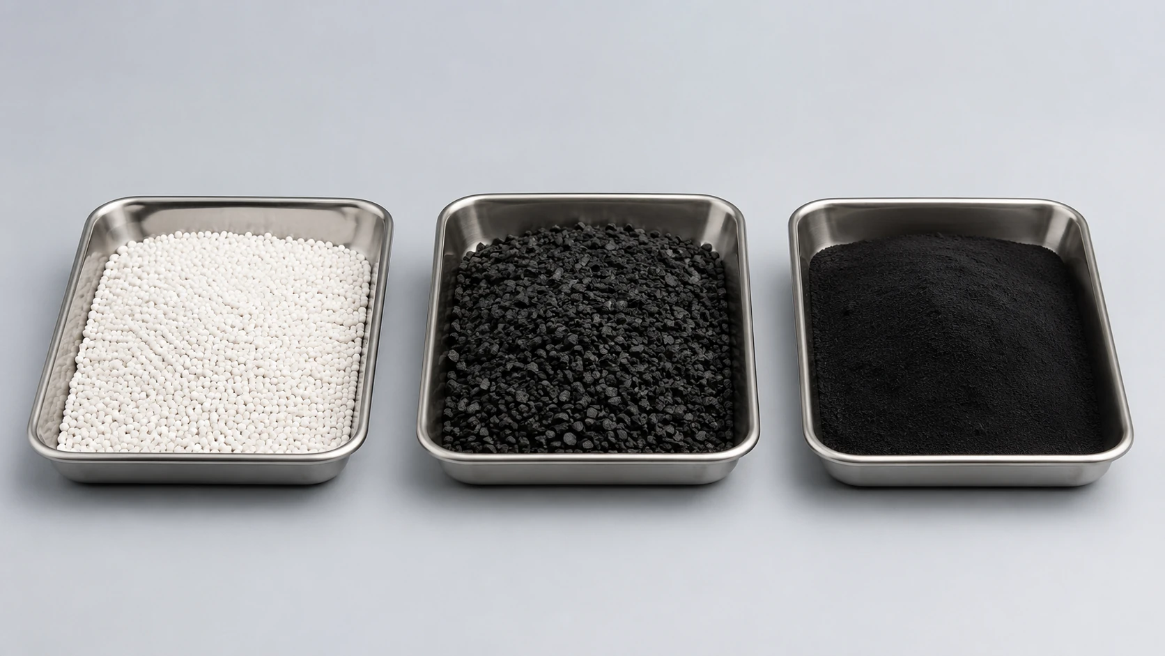 Water treatment adsorbents including activated alumina granular activated carbon and powder activated carbon