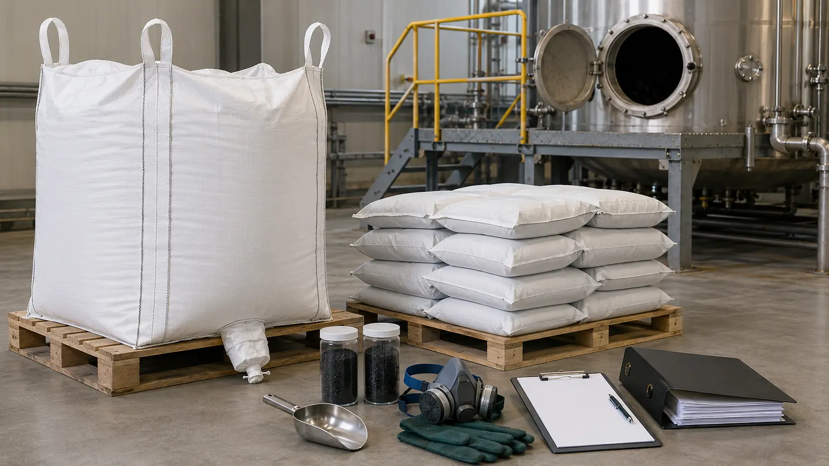 Activated carbon replacement packaging samples and technical document inspection