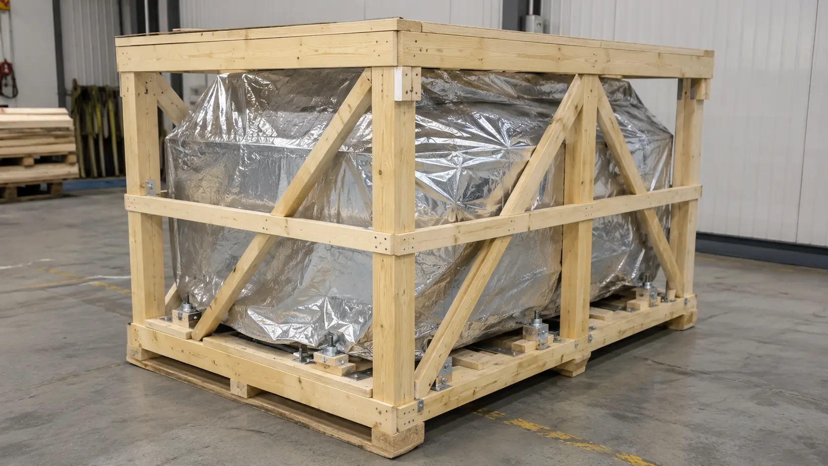 Export equipment protected with Packaging Moisture Control Desiccants and sealed barrier packaging