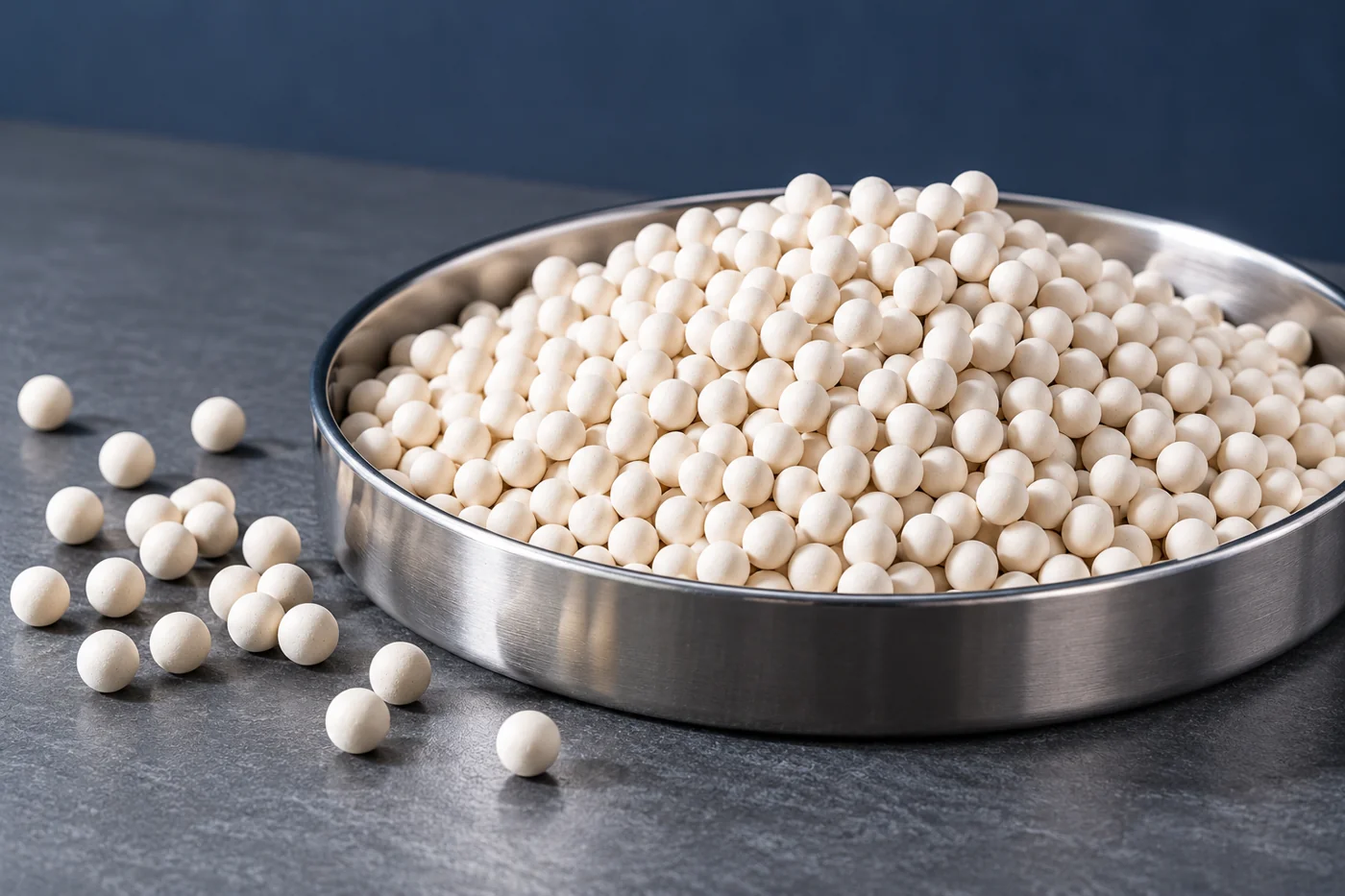 Illustrative molecular sieve desiccant beads for hydrogen gas drying procurement